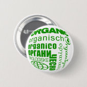 Badge Rond 5 Cm Pro-Organic en plusieurs langues (Bouton) (Devant & derrière)