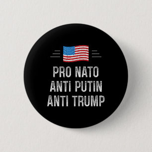 Badge Rond 5 Cm Pro Otan - Anti Poutine - Anti Trump - Style Rétro