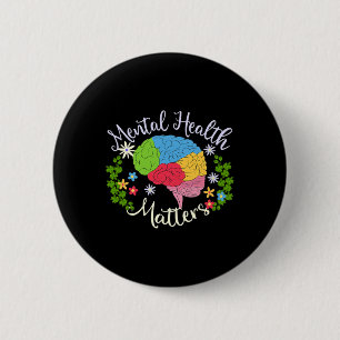 Badge Rond 5 Cm Problèmes de santé Cadeau Maladie cérébrale humain