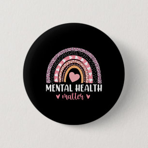 Badge Rond 5 Cm Problèmes de santé Leopard Coeur rose arc-en-ciel