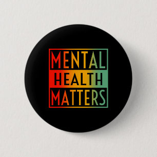 Badge Rond 5 Cm Problèmes de santé mentale Conseiller pour le cerv