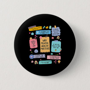 Badge Rond 5 Cm Problèmes de santé mentale Maladie du cerveau huma