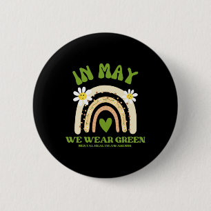 Badge Rond 5 Cm Problèmes de santé mentale Nous portons une santé