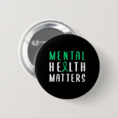 Badge Rond 5 Cm Problèmes de santé Ruban vert (Devant & derrière)