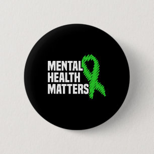 Badge Rond 5 Cm Problèmes de santé Ruban vert Sensibilisation en s