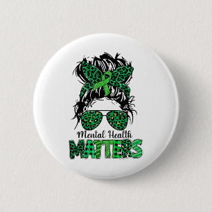 Badge Rond 5 Cm Problèmes de santé Sensibilisation Messy Bun Emoti