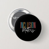 Badge Rond 5 Cm Problèmes d'inclusion d'acceptation de sensibilisa (Devant & derrière)