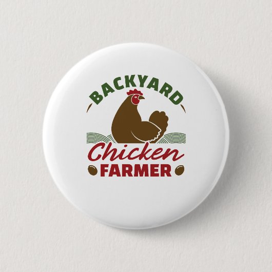 Badge Rond 5 Cm Producteur de poulet jardin (Devant)