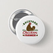 Badge Rond 5 Cm Producteur de poulet jardin (Devant & derrière)