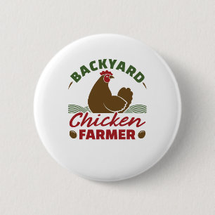 Badge Rond 5 Cm Producteur de poulet jardin