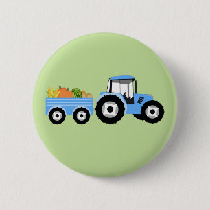 Badge Rond 5 Cm Production de Camion Blue Tracteur