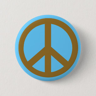 Badge Rond 5 Cm Produits brun chocolat de symbole de paix