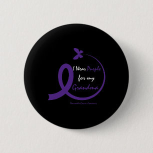 Badge Rond 5 Cm Produits Cadeaux Grandma pourpre Cancer pancréatiq