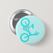 Badge Rond 5 Cm Produits frais de bicyclette de turquoise (Devant & derrière)
