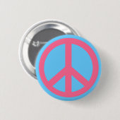 Badge Rond 5 Cm Produits roses de signe de paix (Devant & derrière)