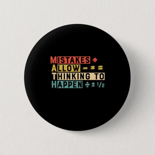 Badge Rond 5 Cm Prof de maths La pensée mathématique pour arriver (Devant)