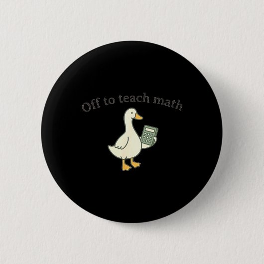 Badge Rond 5 Cm Prof de maths rétro Oie Professeur de mathématique (Devant)