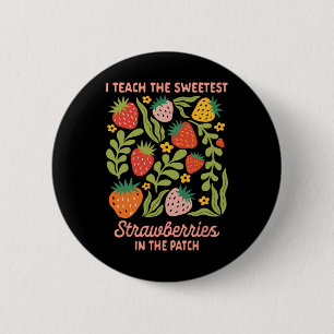 Badge Rond 5 Cm Prof enseignant j'enseigne les fraises les plus do