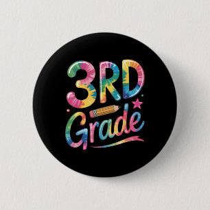 Badge Rond 5 Cm Prof T-shirt Tie Dye Vibes 3e Rentrée des Classes 