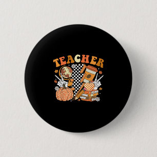Badge Rond 5 Cm Professeur Action de grâce Café Citrouille Épice H