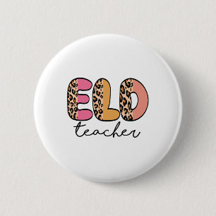 Badge Rond 5 Cm Professeur âgé rétro léopard Ck à l'école 