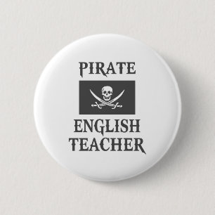 Badge Rond 5 Cm Professeur anglais pirate