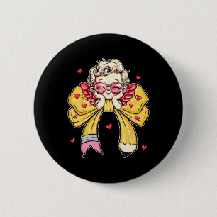 Badge Rond 5 Cm Professeur branché Saint-Valentin Coquette Arc Cra