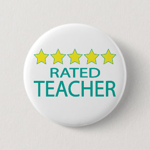 Badge Rond 5 Cm Professeur cinq étoiles