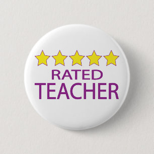 Badge Rond 5 Cm Professeur cinq étoiles