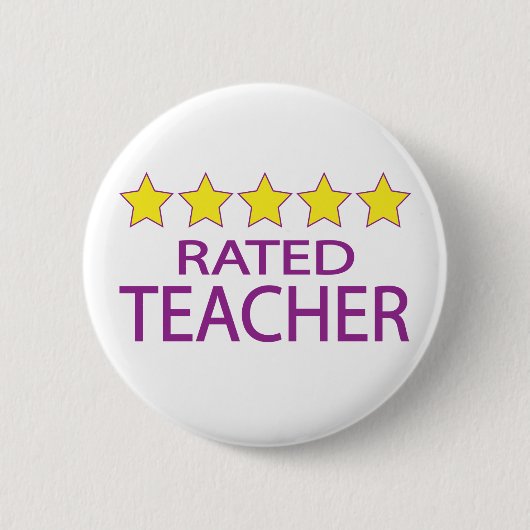 Badge Rond 5 Cm Professeur cinq étoiles (Devant)