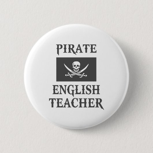 Badge Rond 5 Cm Professeur d'anglais Pirate (Devant)