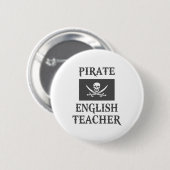 Badge Rond 5 Cm Professeur d'anglais Pirate (Devant & derrière)