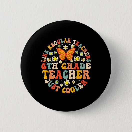 Badge Rond 5 Cm Professeur de 6e comme un professeur normal mais b (Devant)