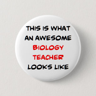 Badge Rond 5 Cm professeur de biologie, génial