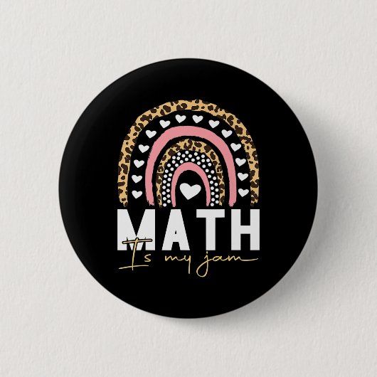 Badge Rond 5 Cm Professeur de mathématiques - Math is My Jam Retou (Devant)
