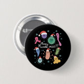 Badge Rond 5 Cm Professeur de microbiologie de Noël Microbe (Devant & derrière)