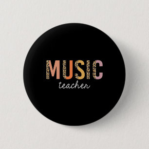 Badge Rond 5 Cm Professeur de musique léopard mignon ck fourniture