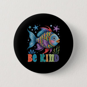 Badge Rond 5 Cm Professeur de poisson à l'échelle arc-en-ciel gent