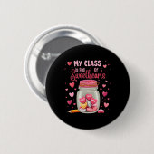 Badge Rond 5 Cm Professeur de pot de bonbons de la Saint-Valentin  (Devant & derrière)