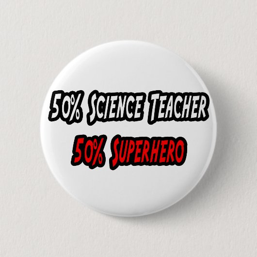 Badge Rond 5 Cm Professeur de sciences / Superhero (Devant)