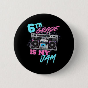 Badge Rond 5 Cm Professeur de style vintage années 80 6e année c'e