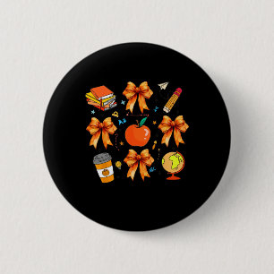 Badge Rond 5 Cm Professeur de Thanksgiving Coquette Professeur Arc