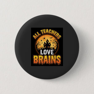 Badge Rond 5 Cm Professeur Halloween Cerveaux de Zombie Horreur Lu