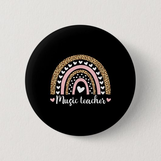 Badge Rond 5 Cm Professeur Leopard Boho Arc-En-Ciel 100 Jours D'Éc (Devant)