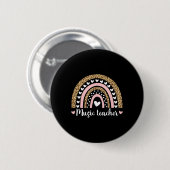 Badge Rond 5 Cm Professeur Leopard Boho Arc-En-Ciel 100 Jours D'Éc (Devant & derrière)