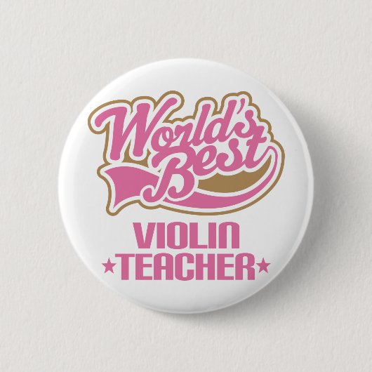 Badge Rond 5 Cm Professeur mignon de violon (Devant)