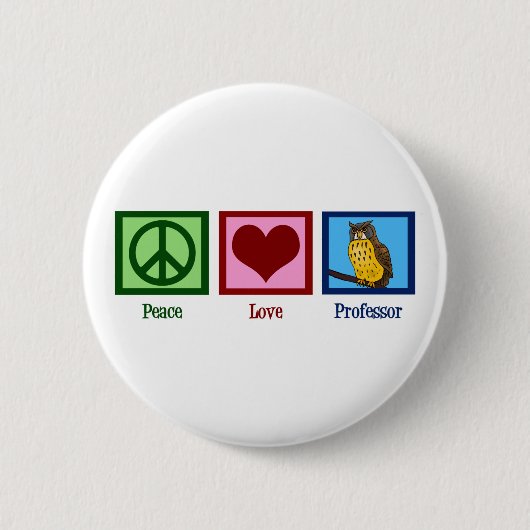 Badge Rond 5 Cm Professeur Peace Love (Devant)