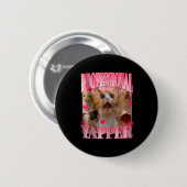 Badge Rond 5 Cm Professional Yapper Cat Funny Oddly Specific Dank  (Devant & derrière)