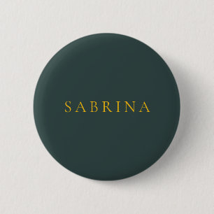 Badge Rond 5 Cm Professionnel minimaliste Nom moderne Dusty Green