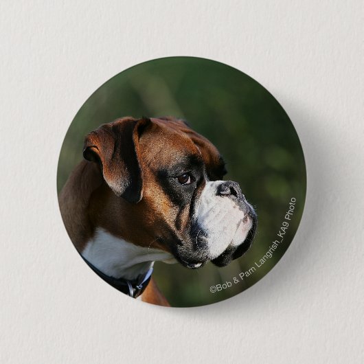 Badge Rond 5 Cm Profil côté chien de la boîte (Devant)
